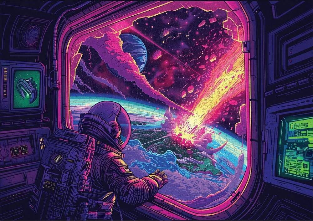 Trippy Puzzles: Cosmic Collision Puzzle (1000pc Jigsaw) Board Game