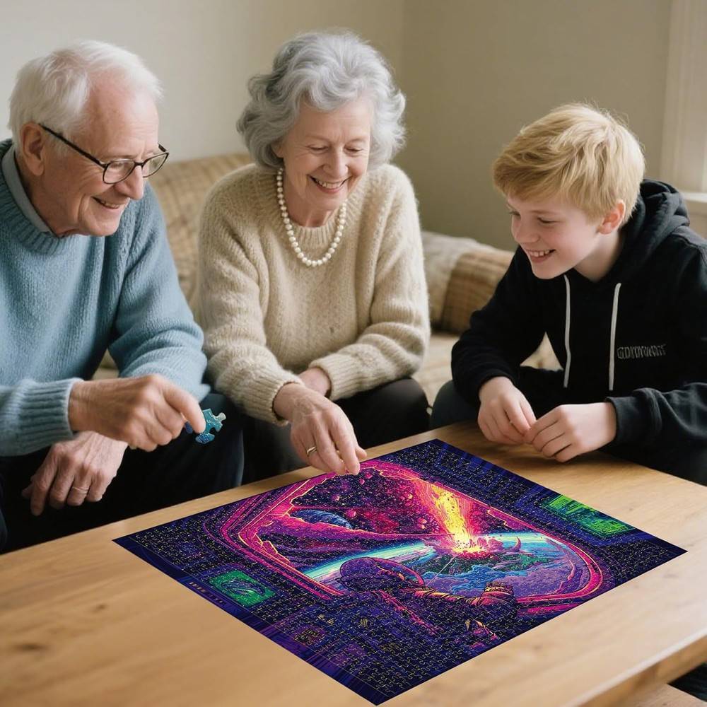 Trippy Puzzles: Cosmic Collision Puzzle (1000pc Jigsaw) Board Game