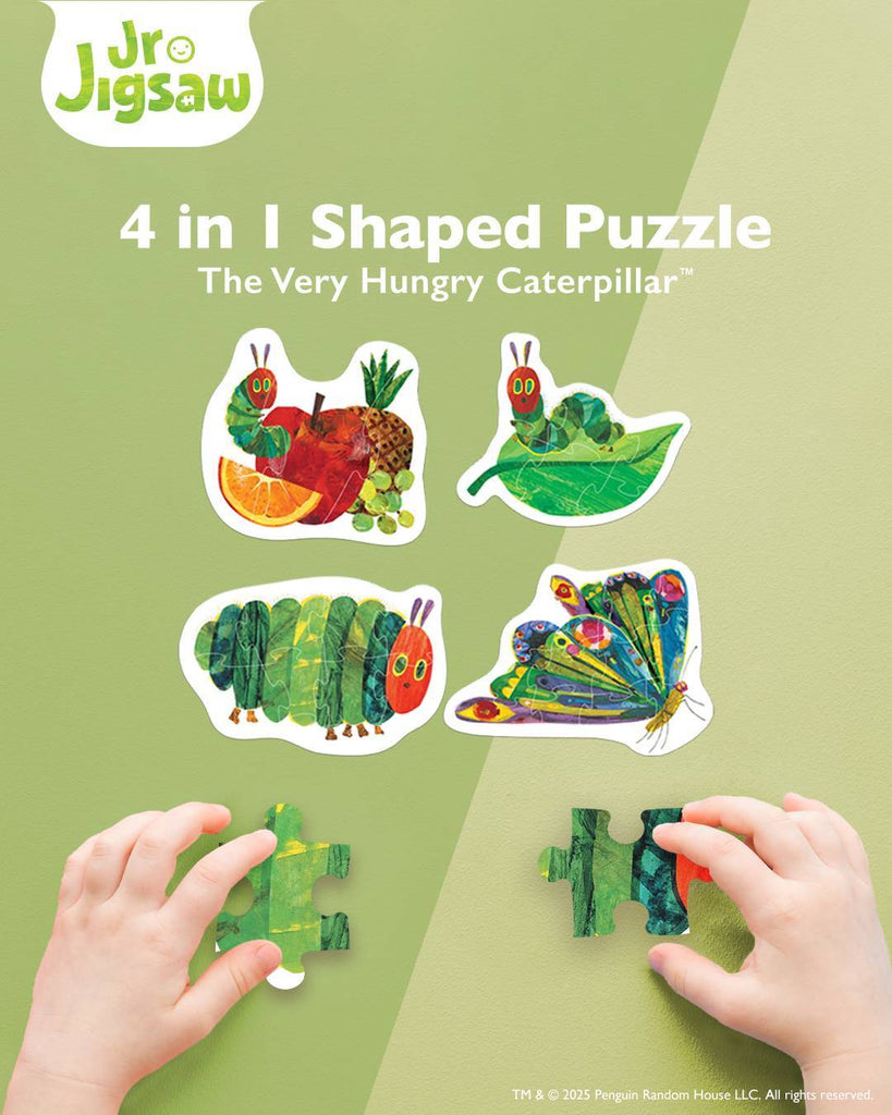 The Very Hungry Caterpillar - Shaped 4-in-1 Puzzles (3pc,6pc,9pc,12pc Jigsaws) Board Game