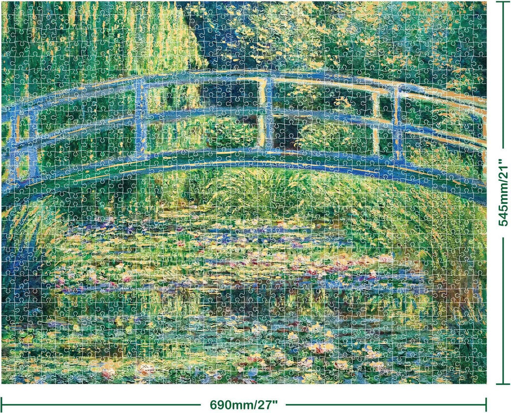 Hinkler: Mindbogglers Gold - Bridge Over a Pond of Water Lilies Puzzle (1000pc Jigsaw) Board Game