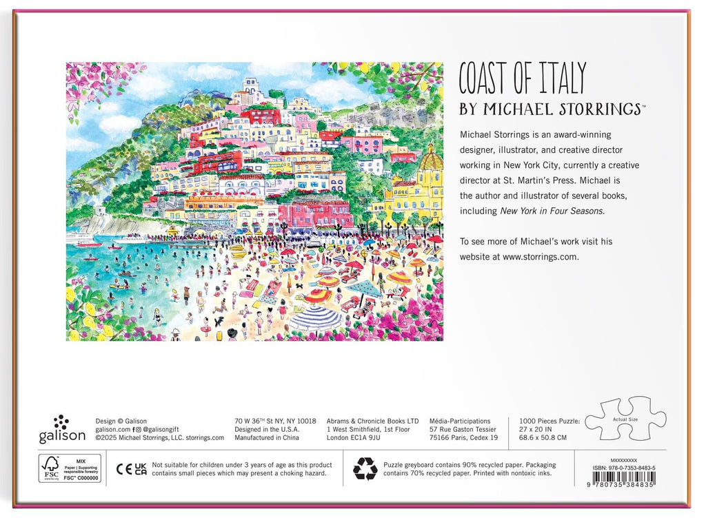 Galison: Coast of Italy - 1000 Piece Puzzle Board Game