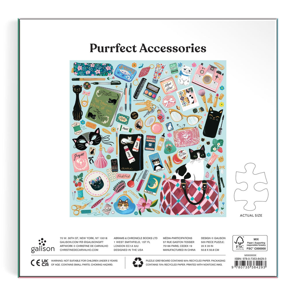 Galison: Purrfect Accessories - 500 Piece Puzzle Board Game