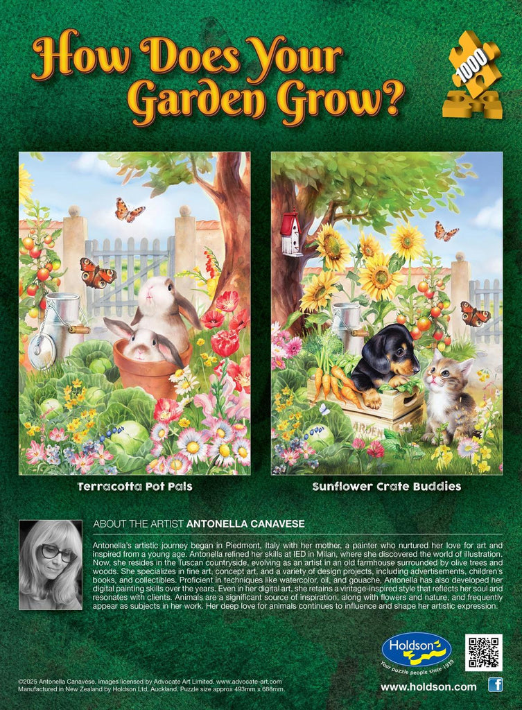 Holdson: How Does Your Garden Grow - Sunflower Crate Buddies Puzzle (1000pc Jigsaw) Board Game