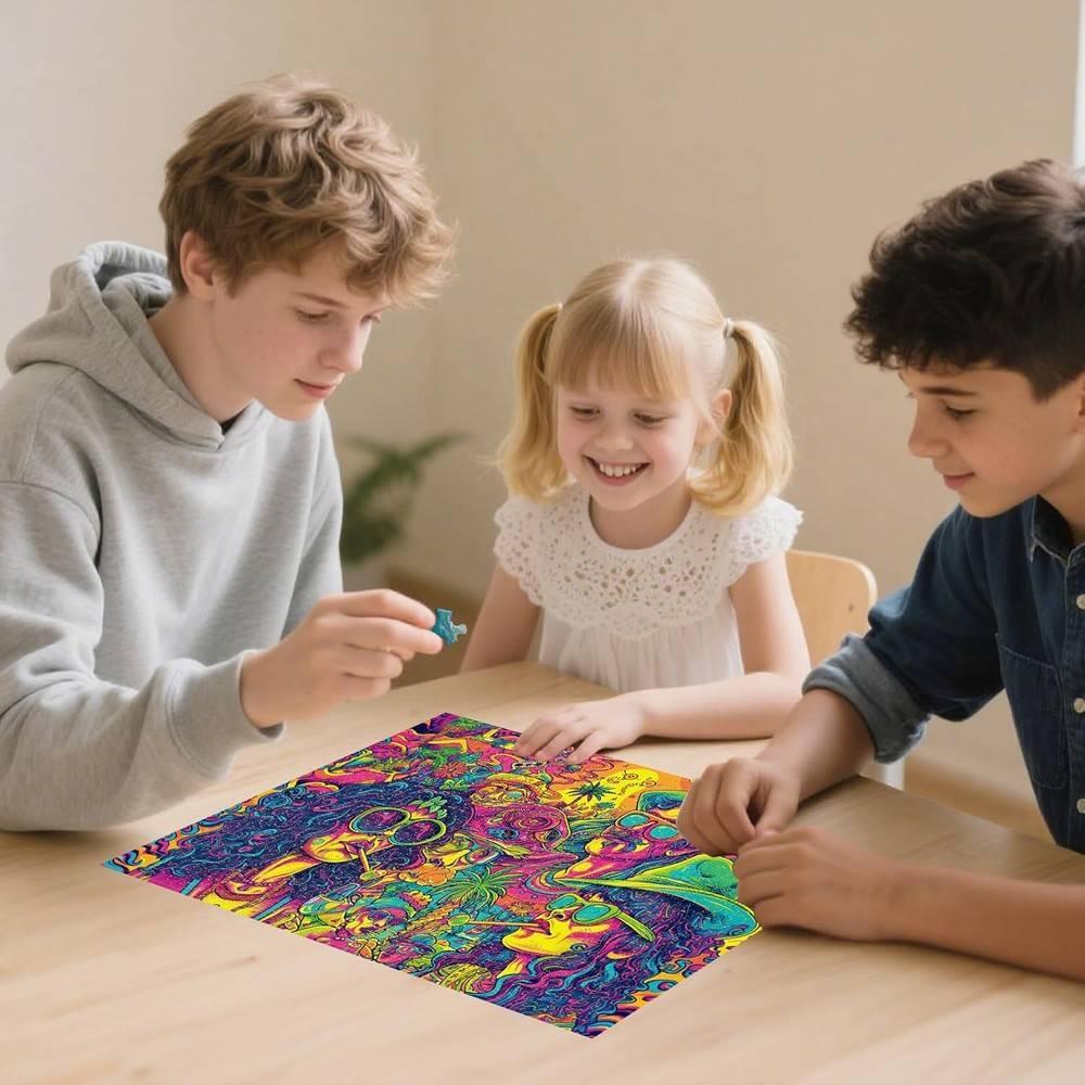 Trippy Puzzles: Groovy Gathering Puzzle (1000pc Jigsaw) Board Game