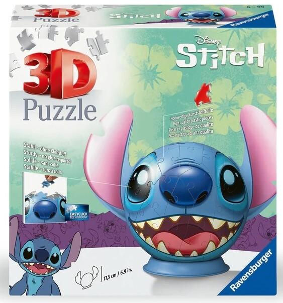Ravensburger: Disney Stitch with Ears - 3D Puzzlball (72pc Jigsaw) Board Game