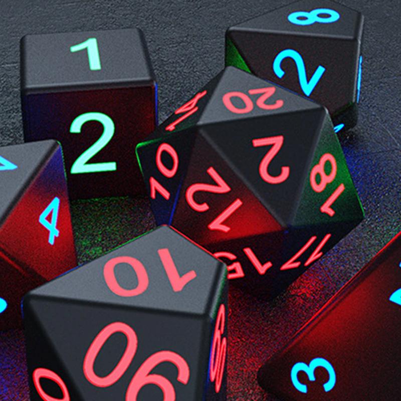 LED Polyhedral Light Up Dice Set (7 Piece Set)