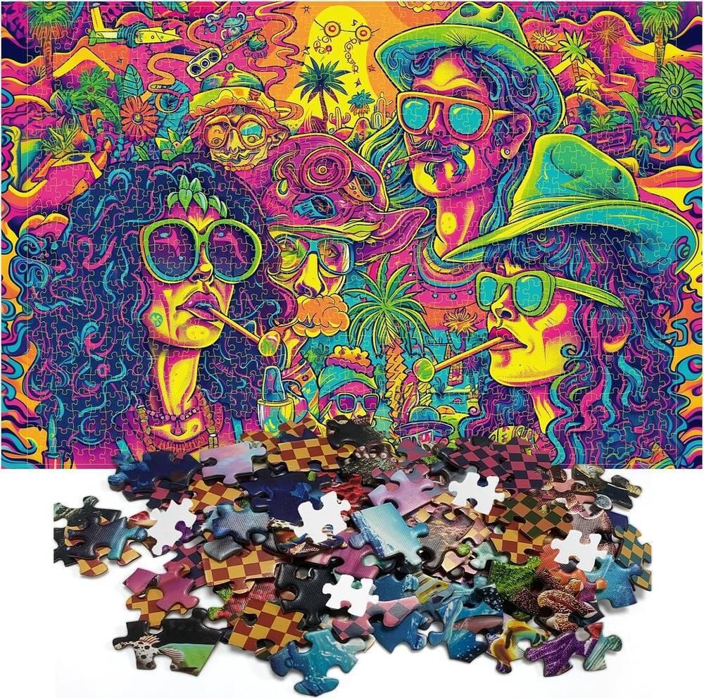 Trippy Puzzles: Groovy Gathering Puzzle (1000pc Jigsaw) Board Game