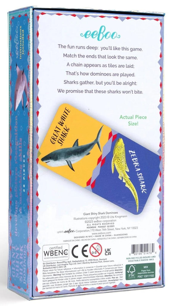 eeBoo: Giant Shiny Shark Dominoes Board Game
