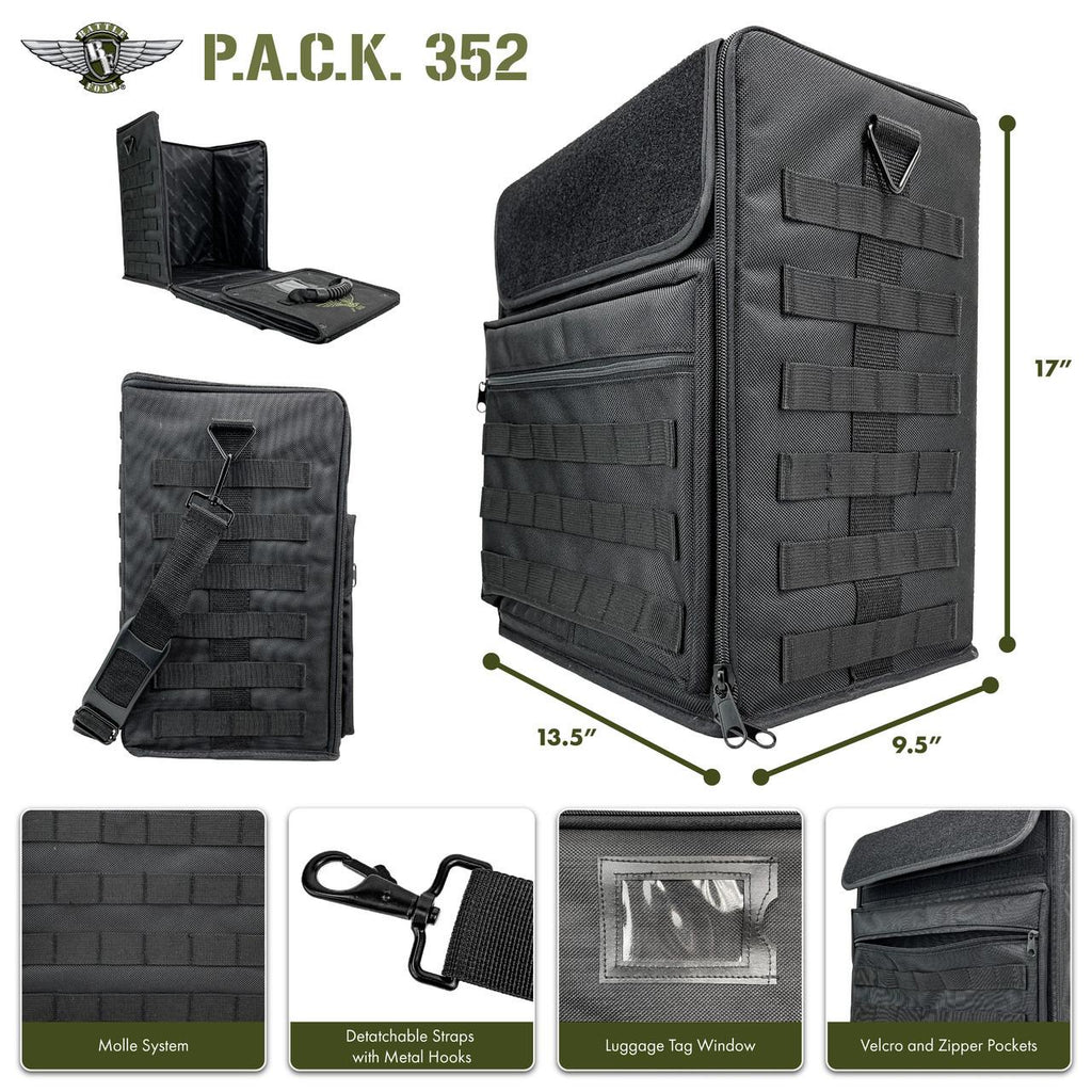 Battlefoam: P.A.C.K. 352 - Molle with Magna Rack Sliders Load Out (Black)